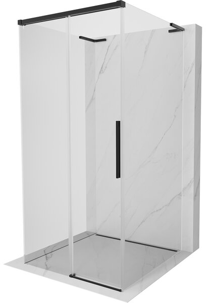 Mexen Rox-3SL, cabină de duș extensibilă cu 3 pereți 120 x 120 cm, sticlă transparentă, profil negru, 8C2L-115-120-70-00-3S