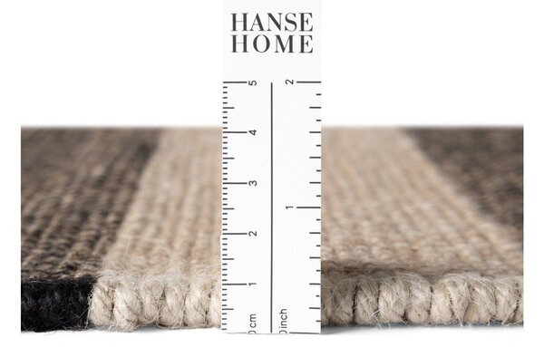 Covor tip traversă negru/crem reversibil/țesut manual din iută 80x200 cm Playa – Hanse Home