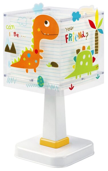 Dalber Lampa de masă pentru copii Dinos, G4, lățime 14 cm, Alb, Camera copiilor, Plastic
