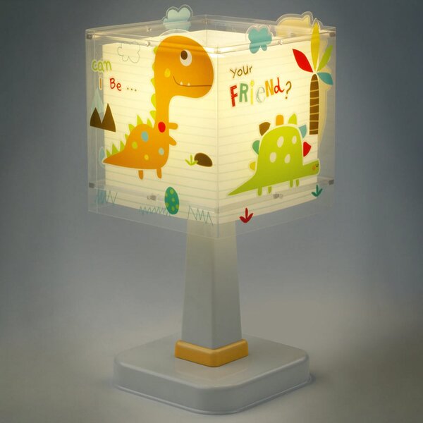 Dalber Lampa de masă pentru copii Dinos, G4, lățime 14 cm, Alb, Camera copiilor, Plastic