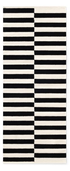 Covor tip traversă negru-alb reversibil/țesut manual din lână 80x200 cm Donna – Hanse Home
