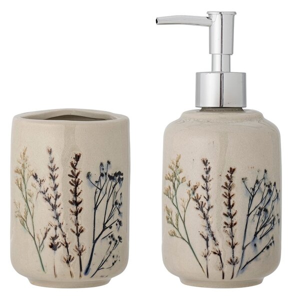 Set de accesorii de baie crem din gresie ceramică Bea – Bloomingville