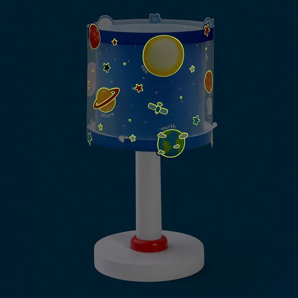 Dalber Lampa de masă pentru copii Planets, G4, Ø 15 cm, Albastru, Camera copiilor, Plastic
