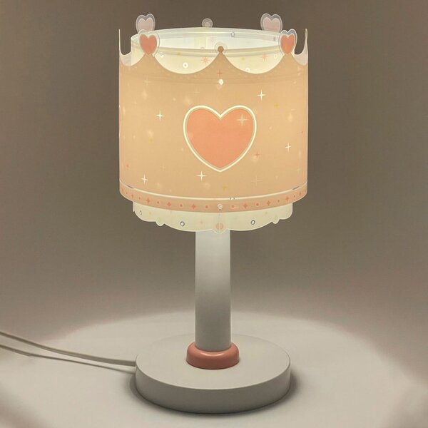 Dalber Lampa de masă pentru copii Little Queen, G4, Ø 15 cm, Roz / Rosé, Camera copiilor, Plastic
