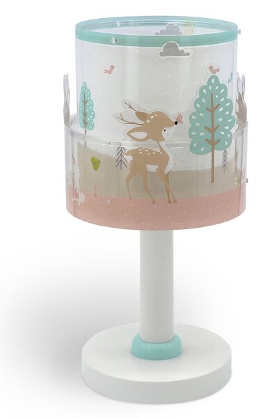 Dalber Lampa de masă pentru copii Loving Deer, G4, Ø 15 cm, Roz / Rosé, Camera copiilor, Plastic