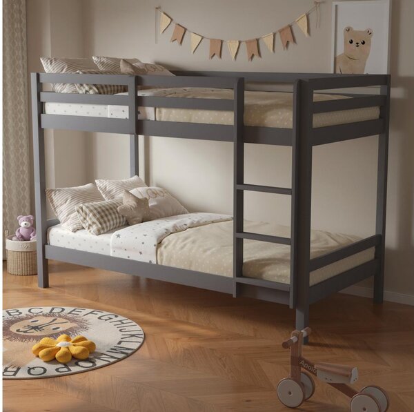 Pat etajat pentru copii 90 cm Invocato (gri) (cu somieră). 1116362