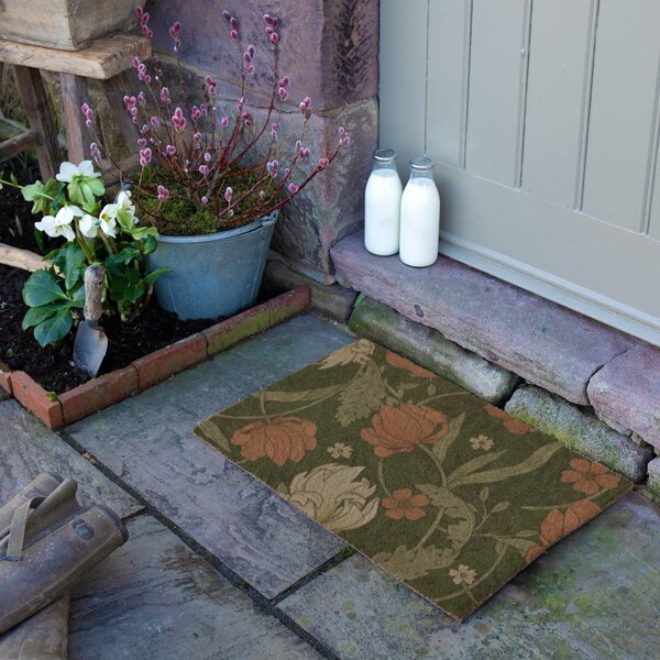Covoraș de intrare din fibre de nucă de cocos 40x60 cm William Morris Rose – Artsy Doormats