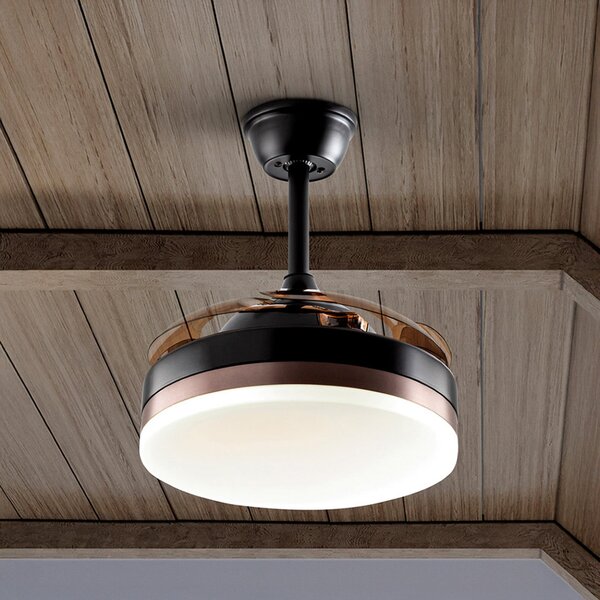 Schuller Valencia Ventilator de tavan cu LED Vento negru/bronz/fum Ø 90 cm silențios, reglabil, Gri, Camera de zi / sufragerie, Plastic, Modern