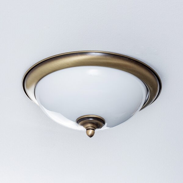 Jupiter Plafonieră Clara Ø 31cm, reglabil, Bronz / Alamă Veche, Camera de zi / sufragerie, Sticlă, Antichitate