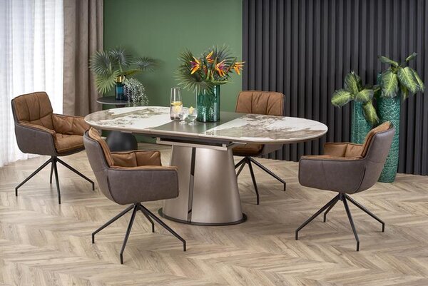 Masă de sufragerie extensibilă 160-200 cm Riavey (negru + cappuccino) (pentru 6 8 persoane). 1049566