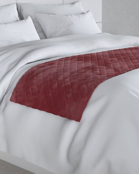 Cuvertură tip runner hotelier Velvet 60x200 cm culoare roșu Țesătură gloss, catifea