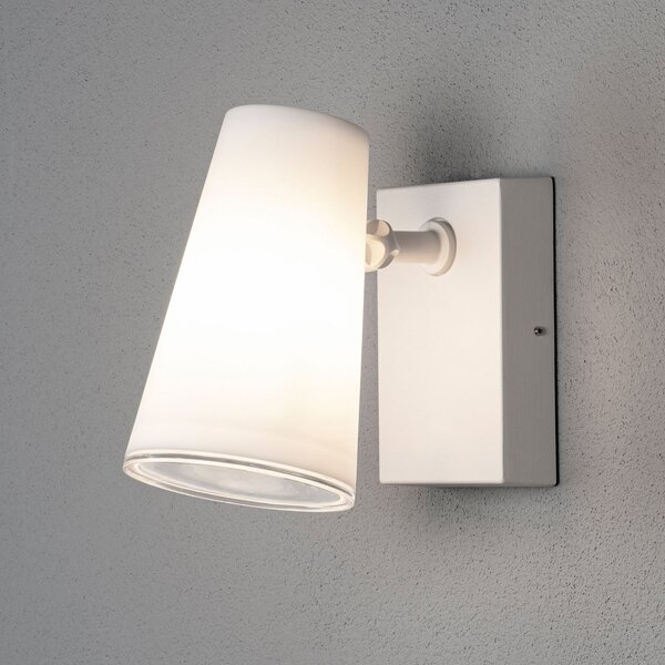 Konstsmide Proiector LED de perete exterior Fano, reglabil, reglabil, Alb, Metal, Scandinavă
