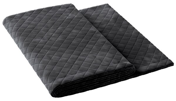 Cuvertură tip runner hotelier Velvet 60x200 cm culoare negru Țesătură gloss, catifea