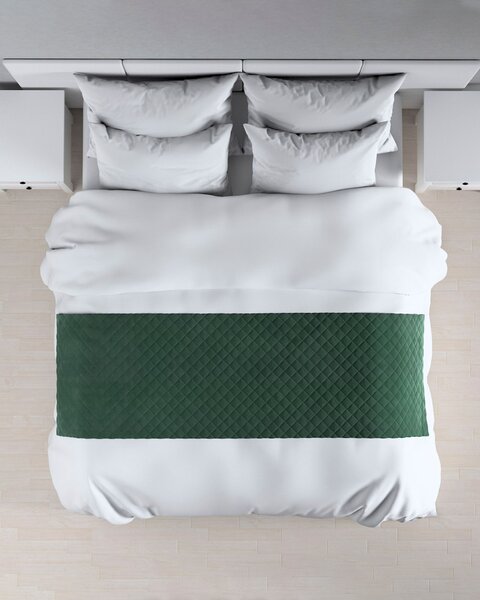 Cuvertură tip runner hotelier Velvet 60x200 cm culoare verde Țesătură gloss, catifea