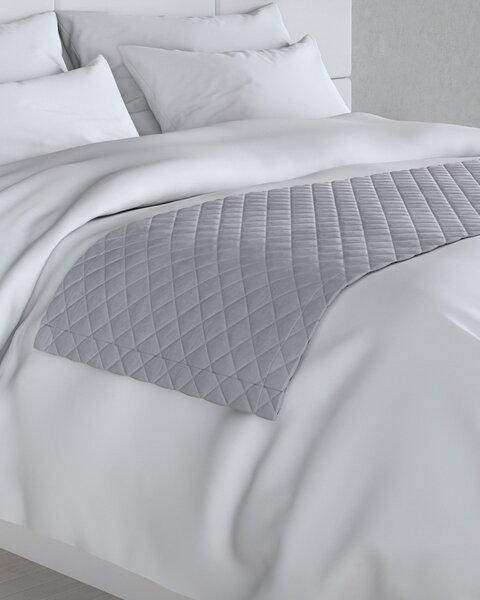 Cuvertură tip runner hotelier Velvet 60x200 cm culoare gri Țesătură gloss, catifea