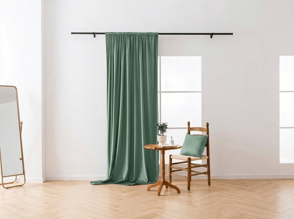 Draperie opaca DREAM VELVET 140x250 cm, verde salvie Agatat: Inele metalice