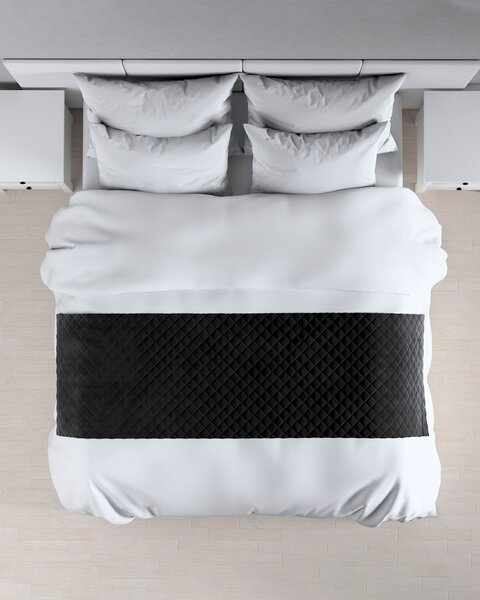 Cuvertură tip runner hotelier Velvet 60x200 cm culoare negru Țesătură gloss, catifea