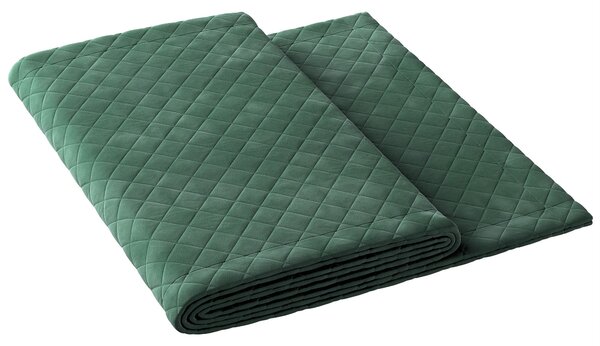 Cuvertură tip runner hotelier Velvet 60x200 cm culoare verde Țesătură gloss, catifea