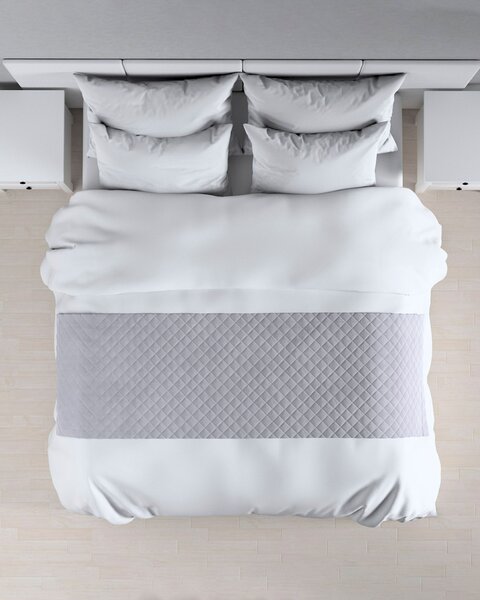 Cuvertură tip runner hotelier Velvet 60x200 cm culoare gri Țesătură gloss, catifea