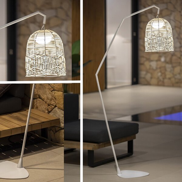 Newgarden Santorini lampă LED cu picior, inte/exte, reglabil, Alb, Camera de zi / sufragerie, Metal