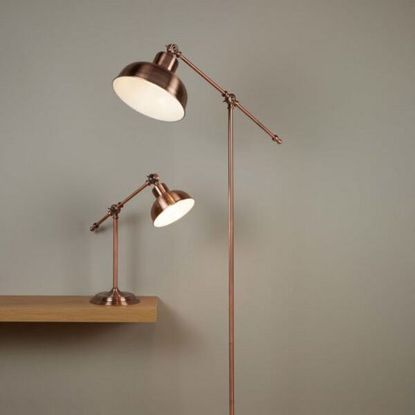 Searchlight Lampă podea Macbeth din metal cupru trendy, Cupru, Camera de zi / sufragerie, Metal, Design industrial