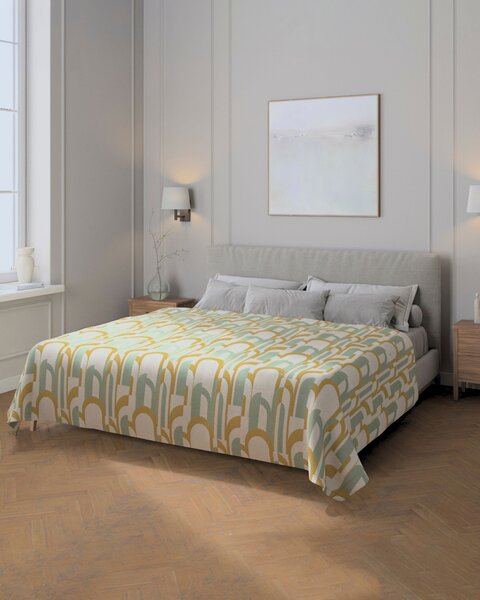 Cuvertură pled 220x260 cm culoare verde Țesătură împletitură, cu model