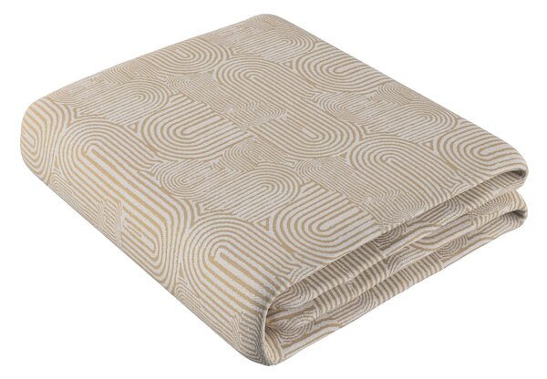 Cuvertură pled 220x260 cm culoare bej Țesătură împletitură, cu model
