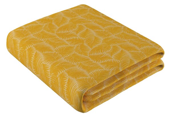 Cuvertură pled 220x260 cm culoare galben Țesătură împletitură, cu model