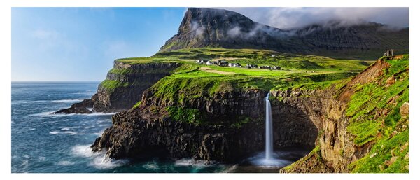 Tablou - Cascada Múlafossur (120x50 cm)