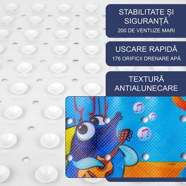 Covoras antialunecare cada, 100x40 cm, Multicolor, Sirena