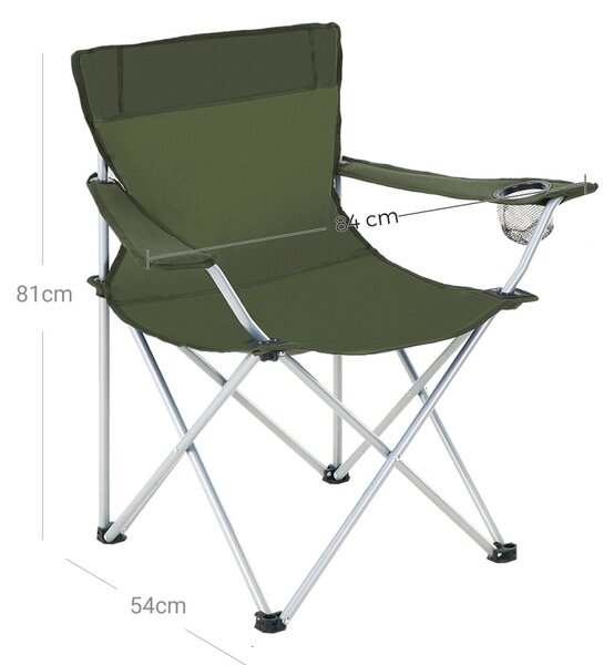 Set 2 scaune de camping Songmics Verde 84x52x81 cm