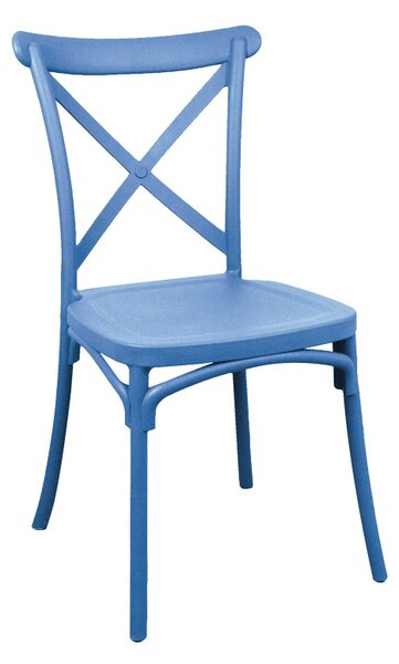Scaun de gradina Crossie plastic PP albastru 38x46.5x82 cm