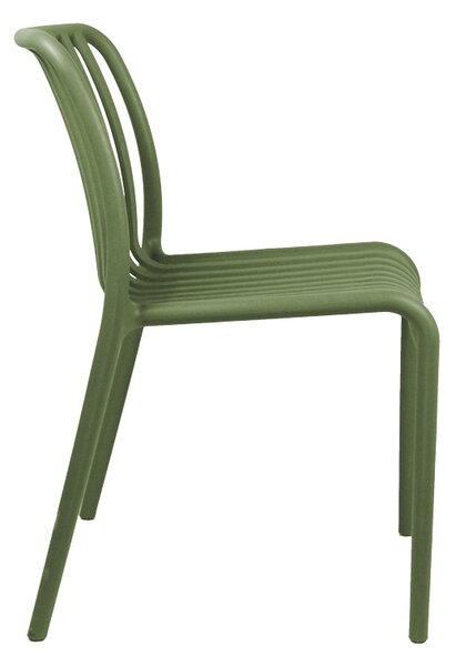 Scaun de gradina Zoi plastic PP verde inchis 42x58x79 cm