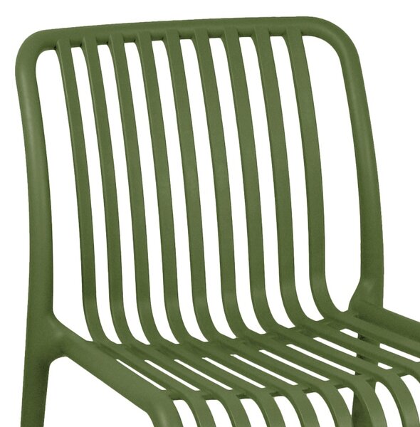 Scaun de gradina Zoi plastic PP verde inchis 42x58x79 cm
