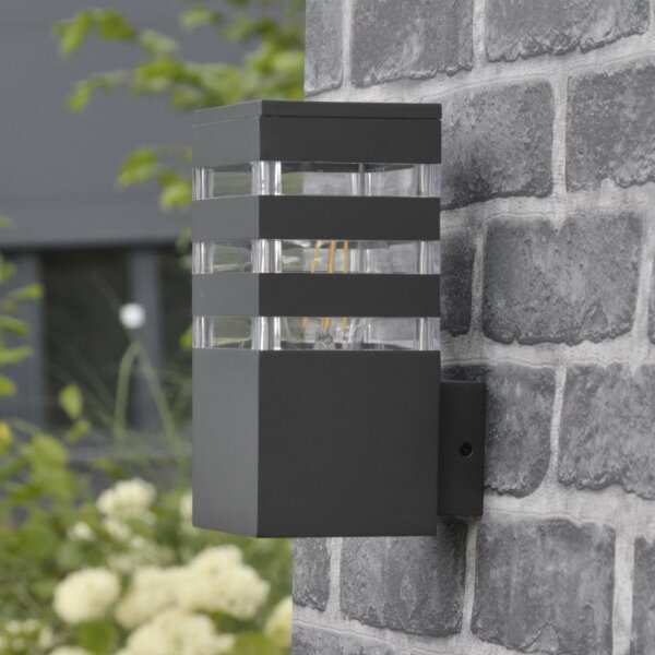 Aplica de perete exterior TEKSAS 1xE27/12W/230V IP44 antracit