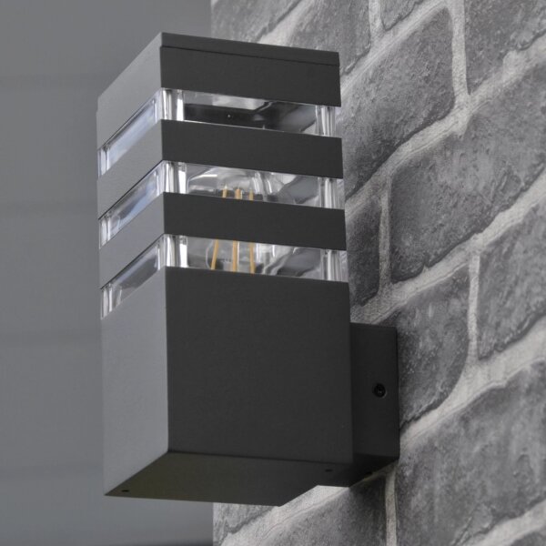 Aplica de perete exterior TEKSAS 1xE27/12W/230V IP44 antracit