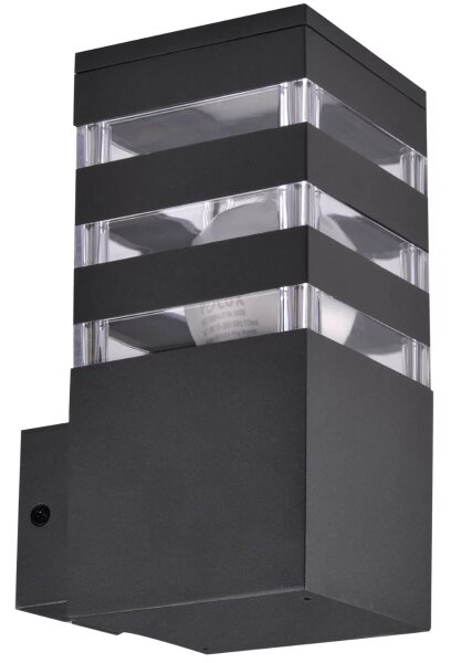 Aplica de perete exterior TEKSAS 1xE27/12W/230V IP44 antracit