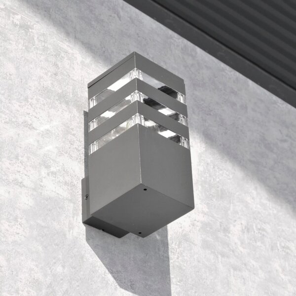 Aplica de perete exterior TEKSAS 1xE27/12W/230V IP44 antracit