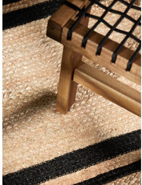 Covor tip traversă negru/în culoare naturală reversibil/țesut manual din iută 70x200 cm Jutta – Hanse Home