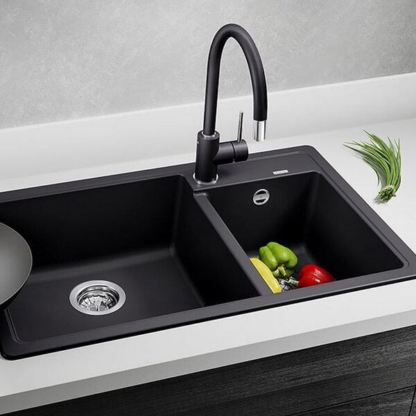 Blanco Legra 8 chiuvetă din granit 78x50 cm negru 526223