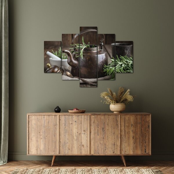 Tablou - Ceainic cu rozmarin (150x105 cm)