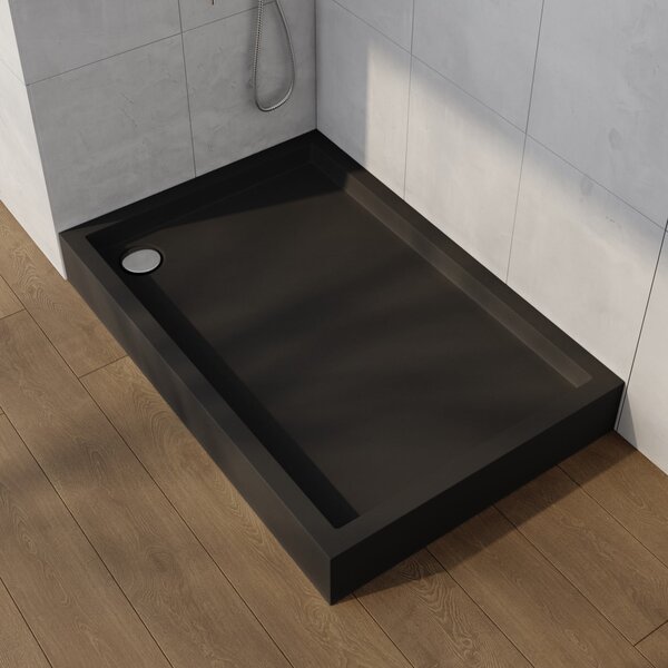 Schedpol Medium Black Mat cădiță de duș dreptunghiulară 100x80 cm negru 3.4736/C/MG