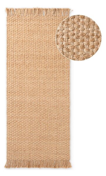 Covor tip traversă în culoare naturală reversibil/țesut manual din iută 80x200 cm Fjord – Hanse Home