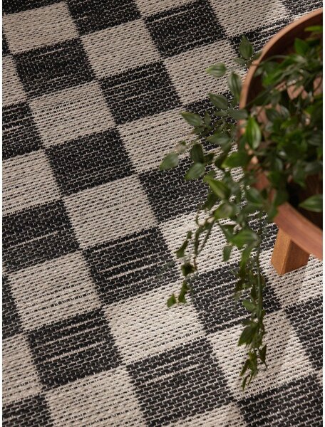 Covor negru/crem reversibil/țesut manual din amestec de iută 120x170 cm Rex – Hanse Home