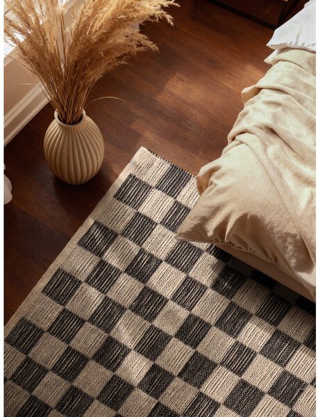 Covor negru/crem reversibil/țesut manual din amestec de iută 120x170 cm Rex – Hanse Home