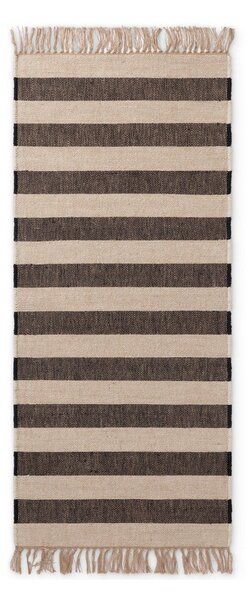 Covor tip traversă negru/crem reversibil/țesut manual din iută 80x200 cm Playa – Hanse Home