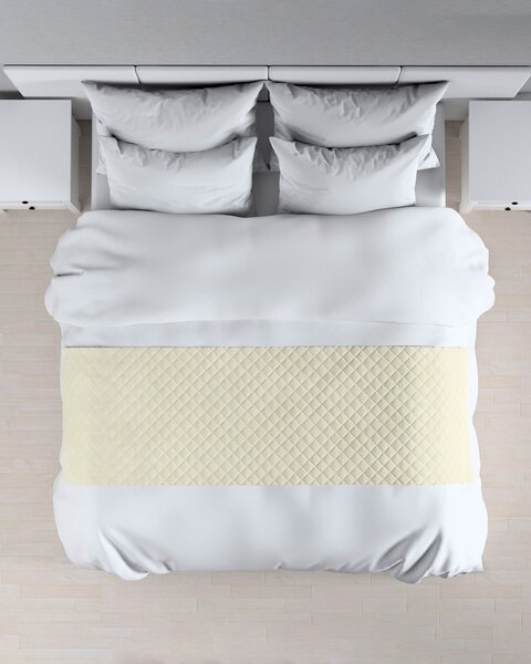 Cuvertură tip runner hotelier Velvet 60x200 cm culoare crem Țesătură gloss, catifea