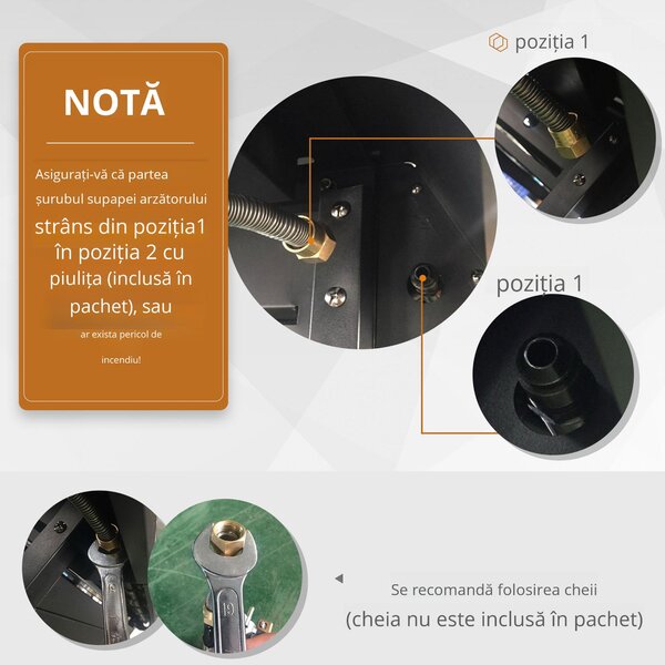 Gratar pe Gaz cu Capac Outsunny, 7 Arzatoare, Raft, 2 Roti, Negru 135x50x100cm | Aosom Romania