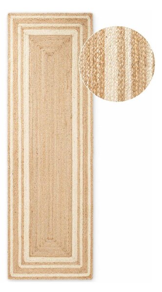 Covor tip traversă crem/în culoare naturală reversibil/țesut manual din iută 70x200 cm Jutta – Hanse Home