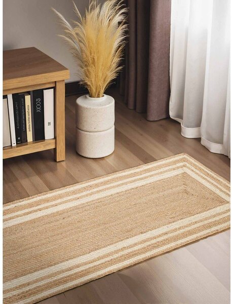Covor tip traversă crem/în culoare naturală reversibil/țesut manual din iută 70x200 cm Jutta – Hanse Home